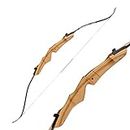 Archery Recurve Bow Wooden Riser Takedown Recurve Bow Length 48" 54" for Teens and 62" 66" 68" 70" for Adults Traditonal Longbow Hunting Target Practice Draw Weight 10-40lbs (Child 54", 22lbs)