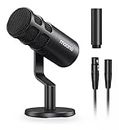 MAONO XLR Podcast Microphone, Cardioid Studio Dynamic Mic for Vocal Recording, Streaming, Voice-Over, Voice Isolation Technology, Metal Mic, Works for Audio Interface, Mixer, Sound Card-PD100