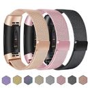 For Fitbit Charge 4/ 3 Strap Replacement Stainles Steel Metal Band Magnetic Loop