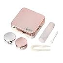 Aegon Contact Lens Case | Lens Box for Travel | Lens Case for Contact Lenses with Mirror, Tweezer, Applicator, Solution Bottle & Lens Box (Rose Gold)
