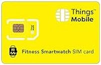 Tarjeta SIM para SMARTWATCH / RELOJ INTELIGENTE PARA FITNESS - Things Mobile - cobertura global, red multioperador GSM/2G/3G/4G, sin costes fijos, sin vencimiento. 10€ de crédito incluido