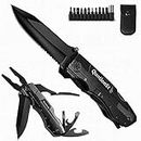 Pocket Multitool with Safety Locking Handy, Gifts for Men, 12 in 1 Multi Tool with Pliers Knife Bottle Opener Screwdriver Saw, Perfect for Outdoor, Survival, Camping, Hiking, Simple Repair