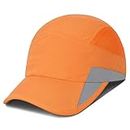 GADIEMKENSD Running Hat, Mens Outdoor Hat Unstructured Baseball cap UPF 50 UV SPF Exercise Run Caps Reflective Breathable Light Sun Hats Quick Dry Mesh Summer Sports Hat cap Men Woman Under 10 Orange