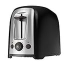 Black+Decker 2-Slice Extra Wide Slot Toaster, Classic Oval, Black with Stainless Steel Accents, TR1278B