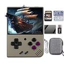 Miyoo Mini Plus Handheld Game Console 3.5 inch Miyoo-Mini+ Pocket Portable Retro Video Games Consoles Rechargeable Hand Held Classic System Open Source Retro Gray 128GB