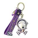 ALITAAU Anime Cartoon Keychain Classic Space Dog Keychains Accessories Keyring Key Purse Backpack Car Charms for Women Girls (Purple)
