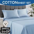 NEW 100% EGYPTIAN COTTON Bed Flat Fitted Sheet Set Soft Single/Double/Queen/King
