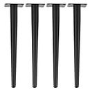 WUZMING Metal Table Legs, Bar Feet 400-700mm - 4 Pack Made of Iron Furniture Legs Office Table Legs Non-Slip Mute Kitchen Furniture Worktop Support Legs (Color : Black, Size : 700mm)