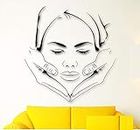 ARWY® Salon Wall Stickers Massage Spa Wall Decals Face Makeup Wall Sticker Sexy Girl Beauty Salon Art Mural Removable Home Decoraiton Decor Size (59X59 cm)