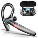 Bluetooth Headset,12Hrs Talk extendable to 48Hrs (using portable charging box), Wireless Headset with Microphone, Hands-Free Bluetooth Earpiece Business/Office/Driving, iPhone Android Samsung