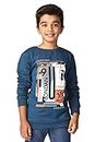 TotzTouch Boys Sweatshirt Cotton Graphic Printed Designs Full Sleeve Sweat t Shirt Blue Color Age 9 to 10 Years Stylish Winter Collection