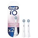 Oral-B iO Gentle Care Lot de 2 têtes de brosse à dents électrique à poils torsadés et coudés pour enlever la plaque dentaire Blanc
