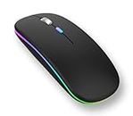Offbeat Dash 2.4GHz Wireless + Bluetooth 5.1 Mouse, Multi-Device Dual Mode Slim Rechargeable Silent Click Buttons Wireless Bluetooth Mouse 3 Adjustable DPI, Works on 2 Devices