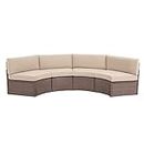 SUNSITT Outdoor 4-Piece Patio Sectional Set Half-Moon Patio Furniture Wicker Curved Outdoor Sofa with Beige Cushion