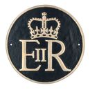 Insegna alluminio ER targa porta da parete casa cancello giardino regina reale GB Gran Bretagna