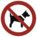 Schild Mitführen von Hunden verboten gemäß ASR A1.3 / DIN 7010 Alu 20 cm Ø (Hundeverbot, Verbotsschild) wetterfest