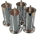 Just Accessories Luxury Quality Chrome Legs Furniture Feet For Sofas - Beds - Chairs Stools 50-120mm + M8 T Nuts (4, 120mm)