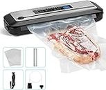 INKBIRD Vacuum Sealer Automatic Sealing Machine for Food Preservation Dry Moist Sealing Modes with Built-in Cutter Starter Kit Easy Cleaning Stainless Steel Panel Compact Design Led Indicator Lights