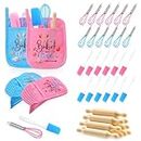 RoundFunny Kids Baking Supplies for Real Cooking Games Prize Party Favors, with Kitchen Utensil, Pot Holders, Spatula, Rolling Pin, Whisk for Valentines Day Kids Gifts, Baking Cooking Party(48 Pcs)