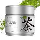 Chaism Ceremonial Grade Matcha Green Tea Powder - Premium First Harvest USDA Organic Gluten-Free Vegan, 100% Pure Unsweetened No Additives, 1.06oz Tin