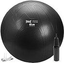 Everlast FIT Pro Grip Fitness Balls - 65cm - Burst-Resistant, Anti-Slip, Pump Included, Great for Balance, Home Workouts, Yoga. (Available in 55cm, 65cm and 75cm) (Black, 65cm)