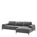 Eichholtz Gray Lounge Sofa Montado | Gray Velvet Living Room sectional Chaise Couch | Modern Luxury Furniture