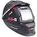 Homdum Welding Safety Helmet with Dark Flip Lens, Lightweight Protective Head Screen with White and Folding Black Glass for Industrial Purpose.