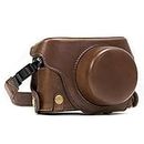 MegaGear Panasonic Lumix DMC-LX100 Ever Ready Leather Camera Case and Strap, with Battery Access - Dark Brown - MG662