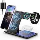 Wireless Charger, 3 in 1 Fast Wireless Charging Station, Wireless Charger Stand for 14/13/12/11/Pro/Max/XS/XR/X/8 Plus/8, Apple Watch 8/7/6/5/4/3/2/SE, for AirPods 3/2/Pro