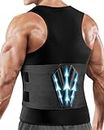 Cimkiz Back Brace for Men Lower Back Waist Trainer for Men Sweat Sauna Suit Gym Accessories Belly Fat Burner Faja Para Hombres (Black 1, XX-Large)
