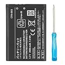 CTR-003 Battery, YISHDA 2000mAh Ultra High Capacity Li-ion Replacement Battery Compatible with Nintendo CTR-001 MIN-CTR-001 3DS N3DS Gaming Console Battery