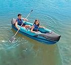 Kayak Gonflable pour 2 Personnes Expedition - Bleu - Kayak 2 Places avec 1 pagaie en Aluminium, Canoe Gonflable de qualité 325 x 76 x 48 cm