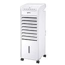 Igenix IG9703 Portable Air Cooler with Remote Control and LED Display, 3 Fan Speeds with Oscillation Function, 7 Hour Timer and 6 Litre Water Tank for Home or Office Use, White
