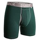 2UNDR Men's Swing Shift Boxer Briefs (Dark Green, Medium)
