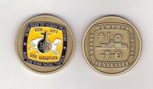 USS Memphis SSN 691 Navy SUB Challenge Coin Submarine SHELBY COUNTY Tennessee