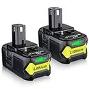 Masione 2Pack 7.0Ah P108 Lithium Replacement for Ryobi 18v Battery Compatible with Ryobi P102 P103 P104 P105 P107 P108 P109 Cordless Power Tools