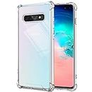KIOMY Clear Case for Samsung Galaxy S10+ / S10 Plus, Airbag Corners Shockproof Bumper Protective Phone Cover, Hybrid Design Hard PC Back with Flexible TPU Frame