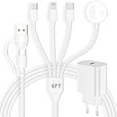 Apple Watch Charger USB C with 20W Fast Charger Block for Apple Watch/iPhone 15/14 Pro/Max, 4 in 2 Travel Wireless Magnetic Charging Cable for iWatch Series 1-9/SE/Ultra, 6FT