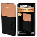 Duracell Power Bank 10000 mAh, Portable Charger, USB C/Micro USB Input, USB A/USB C Output, Fast Charge Technology, 22.5W Power Delivery for Smartphones, Tablets, Headphones and USB-Powered Devices