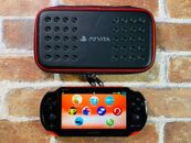 PS Vita Rojo Negro PCH 2000 Wi-Fi SONY PlayStation Japón Estuche Móvil Probado Rápido