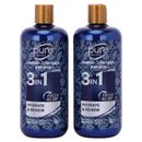 Pure Parker Men's Body Wash, Shampoo Conditioner Combo. Best 3 in 1 Shower Gel - Twin Pack