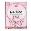 FunBlast Earphone for Kids - Cute Rabbit Wired Earphone, Headphones for Kids Girls Gifts Headphone for Smartphone, Gaming Headphone, Stereo Earphone, Stylish Headphones for Girls/Boys (Pink)