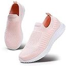 HKR Chaussures Femme ete Respirant Mesh Tennis Confortable Basket Running Fitness Gym Mode Sneakers Rose 39EU