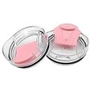 DSCVR 2-Piece Enhanced Tumbler Lid - Spill Proof, Shatter Resistant, Perfect Fit, Clear Cup Lids - Compatible with YETI Rambler, Ozark Trails, Old Style RTIC (30 oz, Pink)