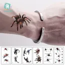 Rocooart 3D Spinne Tatoo Skorpion Temporäre Tattoo Aufkleber Für Halloween Fake-Tattoo Body Art