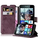 Cadorabo – Retro Book Case in Used-Look Design Compatible with Nokia Lumia 640 – Etui Cover Protection Pouch with Stand Function and Card Slot in Frosted-RED