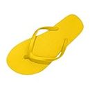 The Drop Store Pantoufles pour femme - Chaussures de plage décontractées et tendance - Tongs plates - Sandales en cuir synthétique - Avec sangle, jaune, 37.5 EU