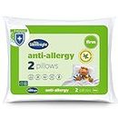 Silentnight Anti Allergy Firm Pillows 2 Pack – Firm Support Pillows with Fibre Core Ideal for Side Sleepers and Neck and Shoulder Pain Relief – Hypoallergenic – Pack of 2,White