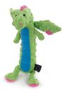 Large GoDog Skinny Green Dragon Squeaky Dog Toy With Chew Guard Technology