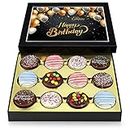 Chocolate Cookies Birthday Gift Basket for Men and Women - Gourmet Chocolate Happy Birthday treats for Food Gifts, Chocolate Gift Box by Empire Delights, 12 Count